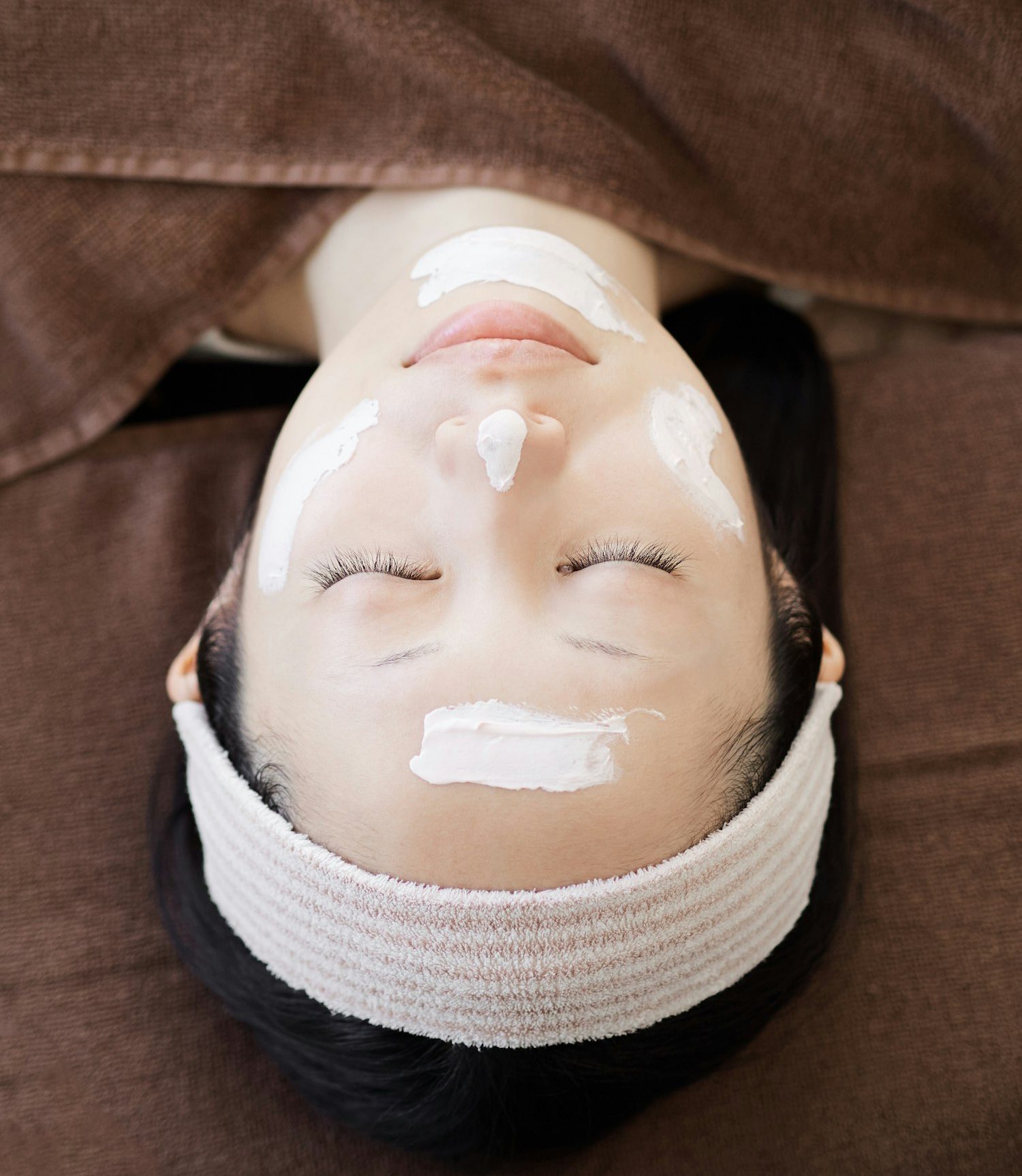 Japanese women receiving facial care